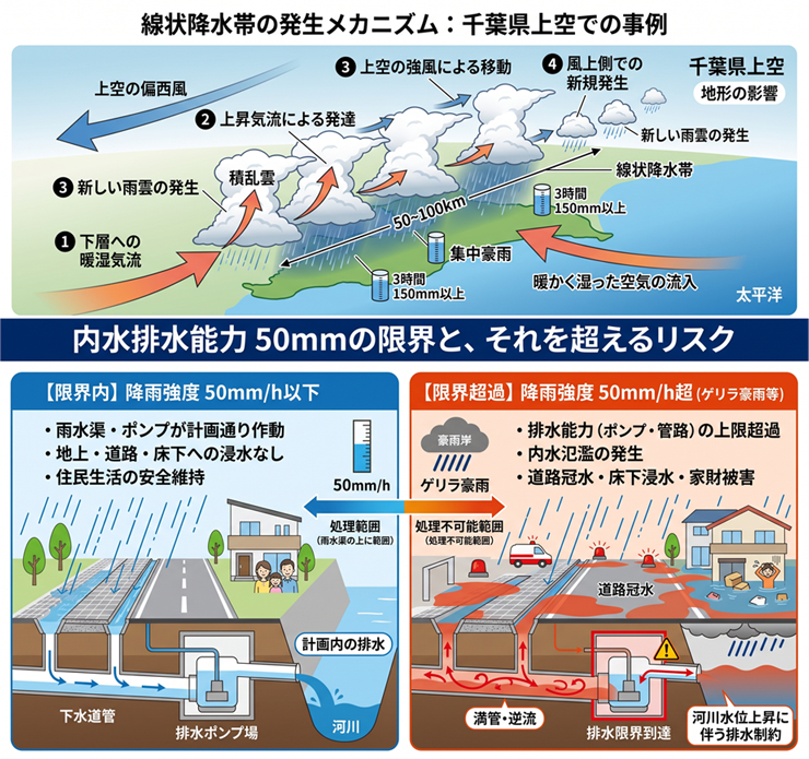線状降水帯による集中豪雨、これからの内水氾濫対策